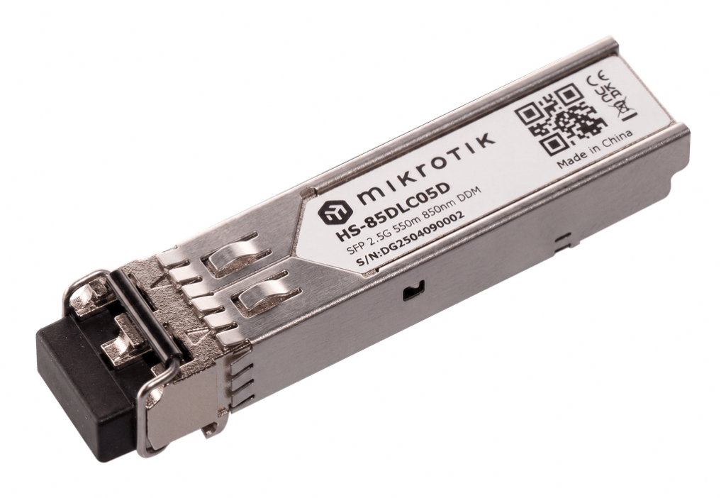 -MikroTik HS 85DLC05D 1G/2.5G Multimode SFP Modül 850 nm, 550 m, LC, DDM