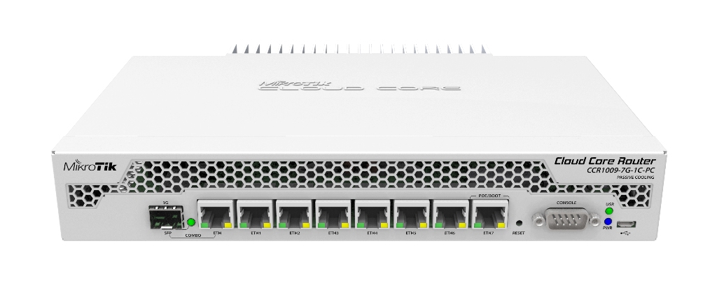 CCR1009-7G-1C-PC-MikroTik 8 Gigabit Port 1 adet Combo SFP Firewall Router (CCR1009-7G-1C-PC)