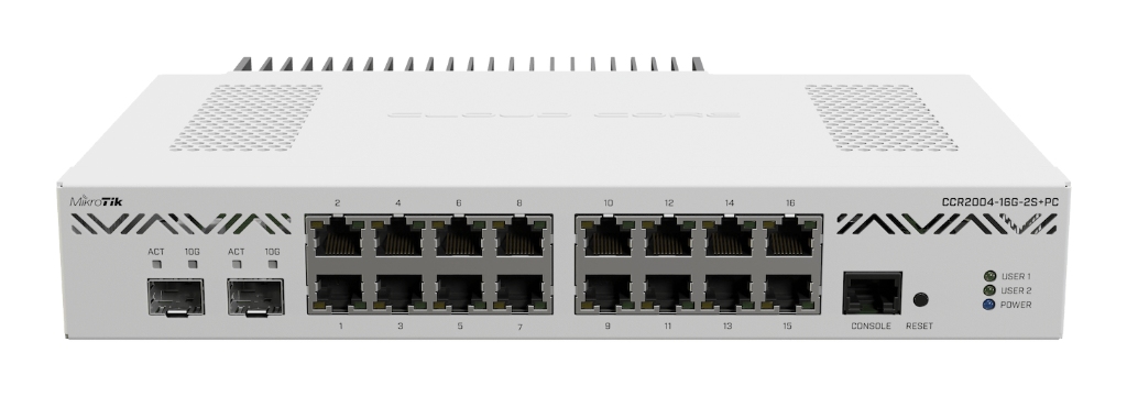 CCR2004-16G-2S+PC-Mikrotik CCR2004-16G-2S+PC - Sessiz 16× Gigabit + 2× 10G SFP+ Firewall Router CCR2004-16G-2S+PC-Mikrotik CCR2004-16G-2S+PC - Sessiz 16× Gigabit + 2× 10G SFP+ Firewall Router