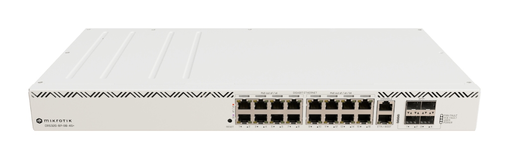 CRS320-8P-8B-4S+RM-Mikrotik CRS320-8P-8B-4S+RM 802.3bt PoE++ Switch, 8x af/at + 8x bt, 4x 10G SFP+ CRS320-8P-8B-4S+RM-Mikrotik CRS320-8P-8B-4S+RM 802.3bt PoE++ Switch, 8x af/at + 8x bt, 4x 10G SFP+