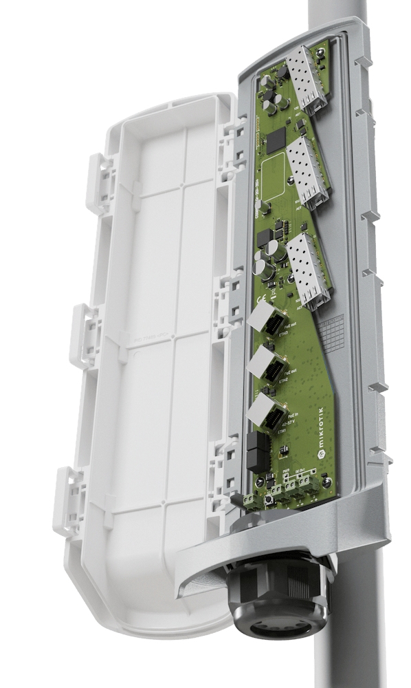 Mikrotik  CSS606-1G-2Gi-3S+OUT Mikrotik CSS606-1G-2Gi-3S+OUT - IP66 Dış Ortam 3×10G SFP+ ve 3×GbE PoE Switch ürün görseli 3 - wifidepo