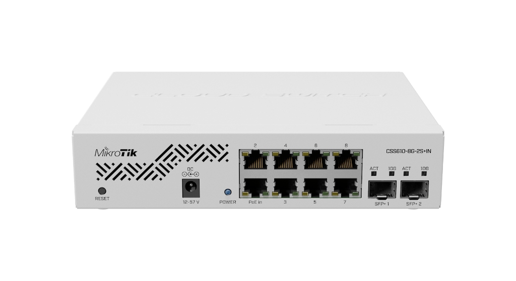 CSS610-8G-2S+IN-MikroTik 8 Port Gigabit 2 10G SFP+ Yönetilebilir Switch (CSS610-8G-2S+IN)