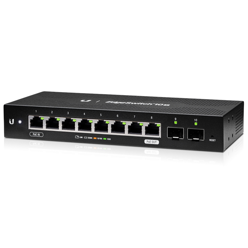 ES-10X-UBNT EdgeSwitch 10X (ES-10X) – 8 Gigabit RJ45, 2 SFP Portlu, 24V Pasif PoE Passthrough Destekli Ekonomik WISP Switch ES-10X-UBNT EdgeSwitch 10X (ES-10X) – 8 Gigabit RJ45, 2 SFP Portlu, 24V Pasif PoE Passthrough Destekli Ekonomik WISP Switch