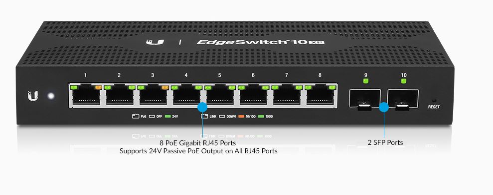 ES-10XP-Ubiquiti Edge Switch 10XP 8 Port Gigabit POE yönetilebilir (ES-10XP)