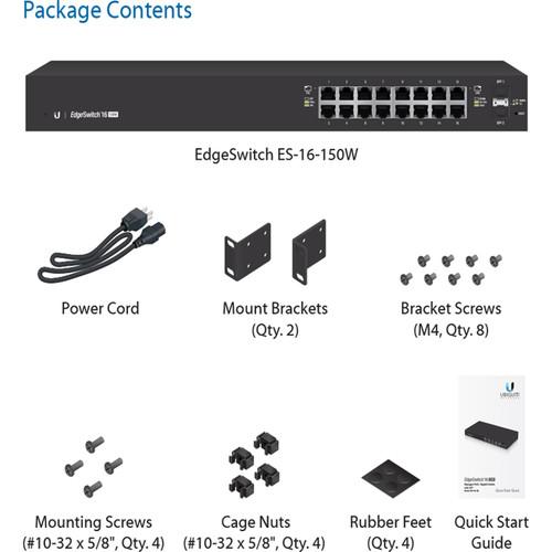 UBNT ES-16-150W Ubnt Ubiquiti ES-16-150W EdgeSwitch 16 Port 150W Man. Switch ürün görseli 2 - wifidepo