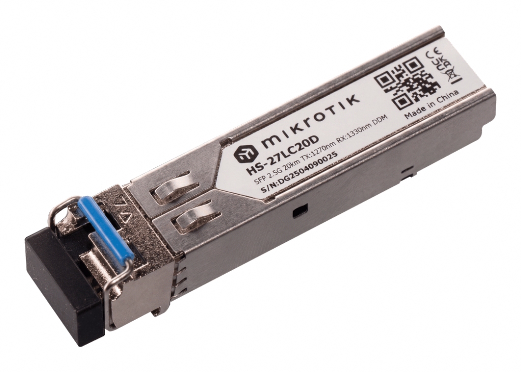 -MikroTik HS 2733LC20D 1G/2.5G BiDi Single Mode SFP Çifti, Tek Fiber, 20 km, LC, DDM
