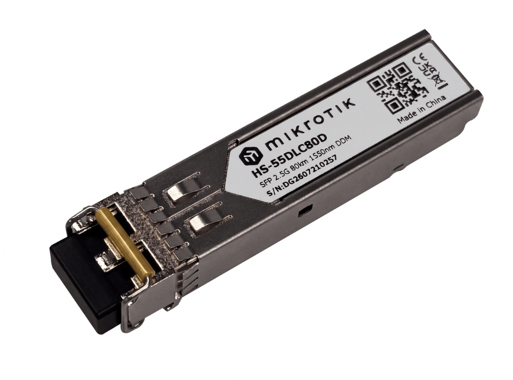 MikroTik HS-55DLC80D 1.25G/2.5G Tek Mod SFP Modül, 80 km Uzun Mesafe Fiber urun fotografi