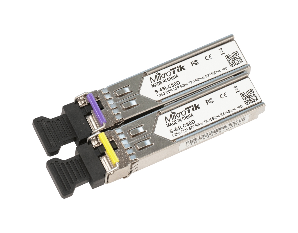 S-4554LC80D-MikroTik 1.25G BiDi SFP Modül, 80KM Menzil, Single LC Konnektör (S-4554LC80D)