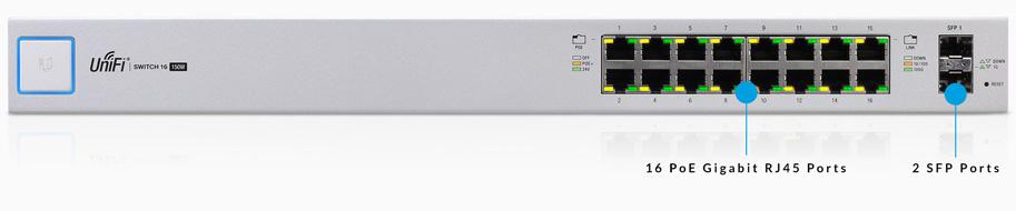 UBNT US-16-150W Unifi Ubnt Switch US-16-150W 16 Port 150W PoE+ Layer3 Switch ürün görseli 5 - wifidepo