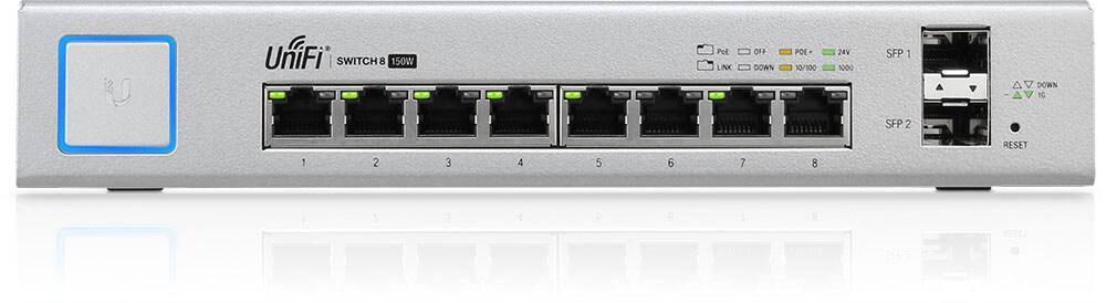 US-8-150W-Ubiquiti Switch 8 Port 150W PoE+ Layer3 (US-8-150W)