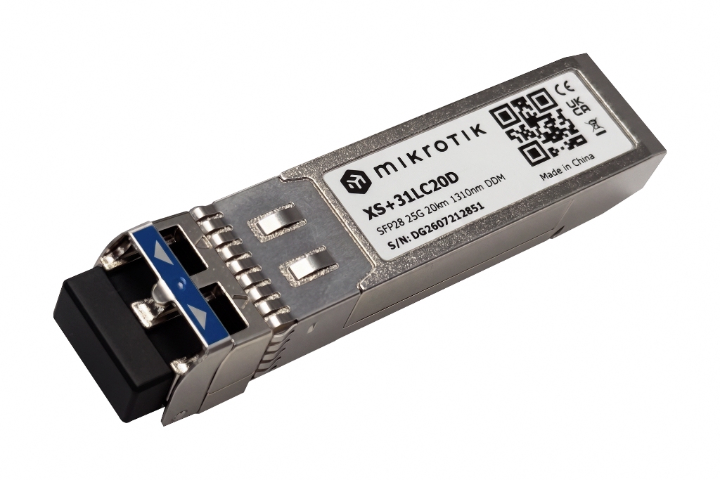 MikroTik XS+31LC20D | 1G/10G/25G SFP28 Single-Mode Fiber Modül, 20 km, LC urun fotografi