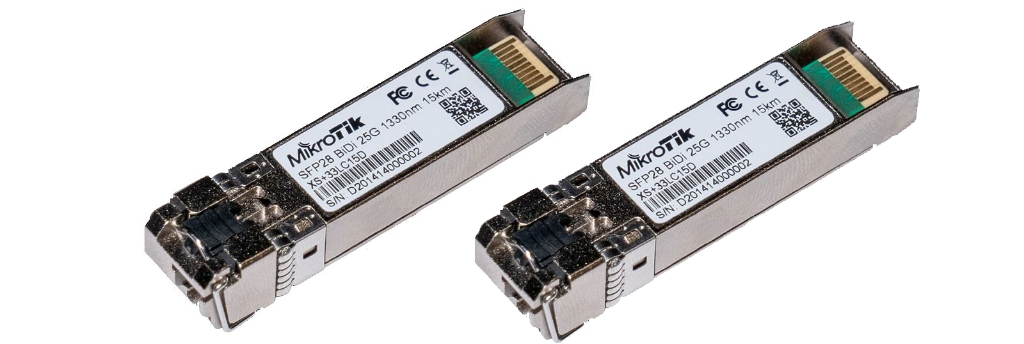 XS+2733LC15D-MikroTik 15KM 25G SFP28 Fiber Modül Bi Directional LC Konnektör (XS+2733LC15D)